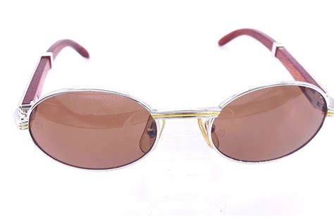 RARE Cartier Vintage 90's 135b Sunglasses Wood Giverny